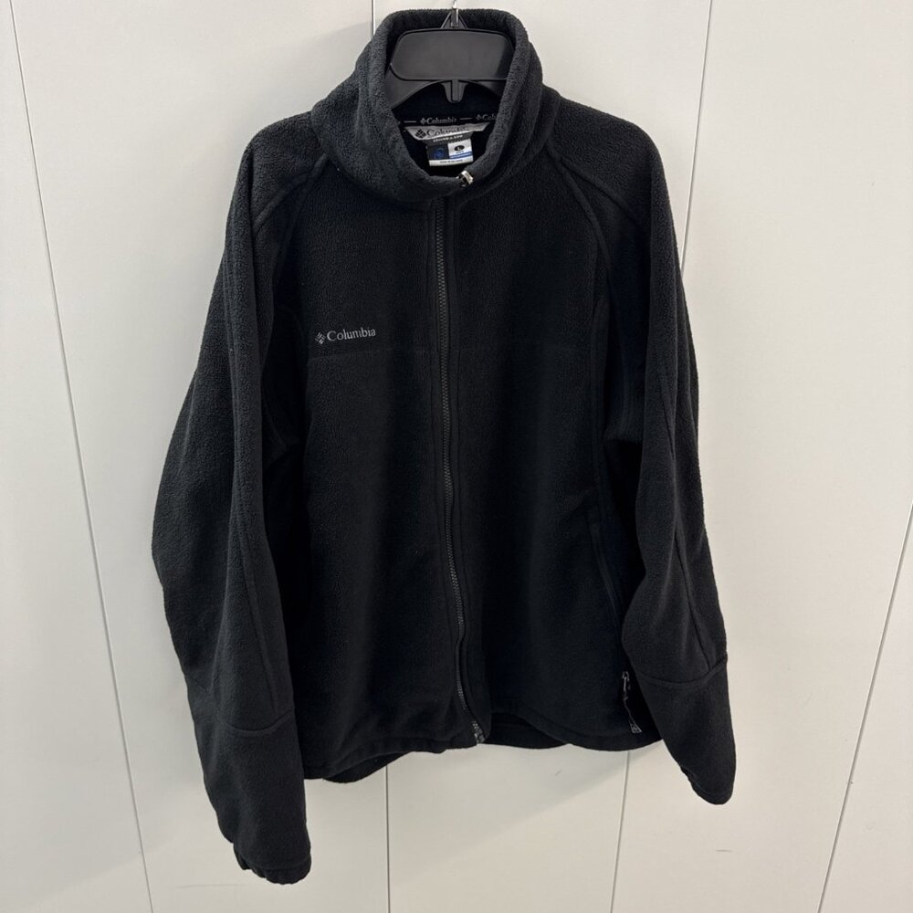 Columbia Mens Large Black Full Zip Fleece Jacket Interchange SM 7464 H15
